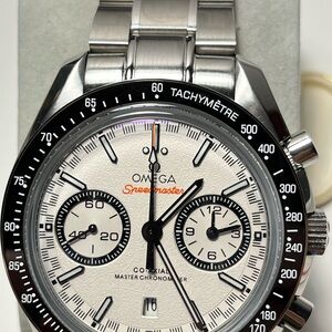 Omega Speedmaster Racing Co-Axial 44mm White Dial Chronograph Steel Bracelet